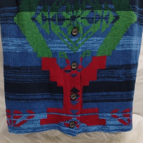 SALE! Chaps Multicolor Aztec Knit Vest Sz.1X Worn 1X #701 CRATE - Picture 3 of 10